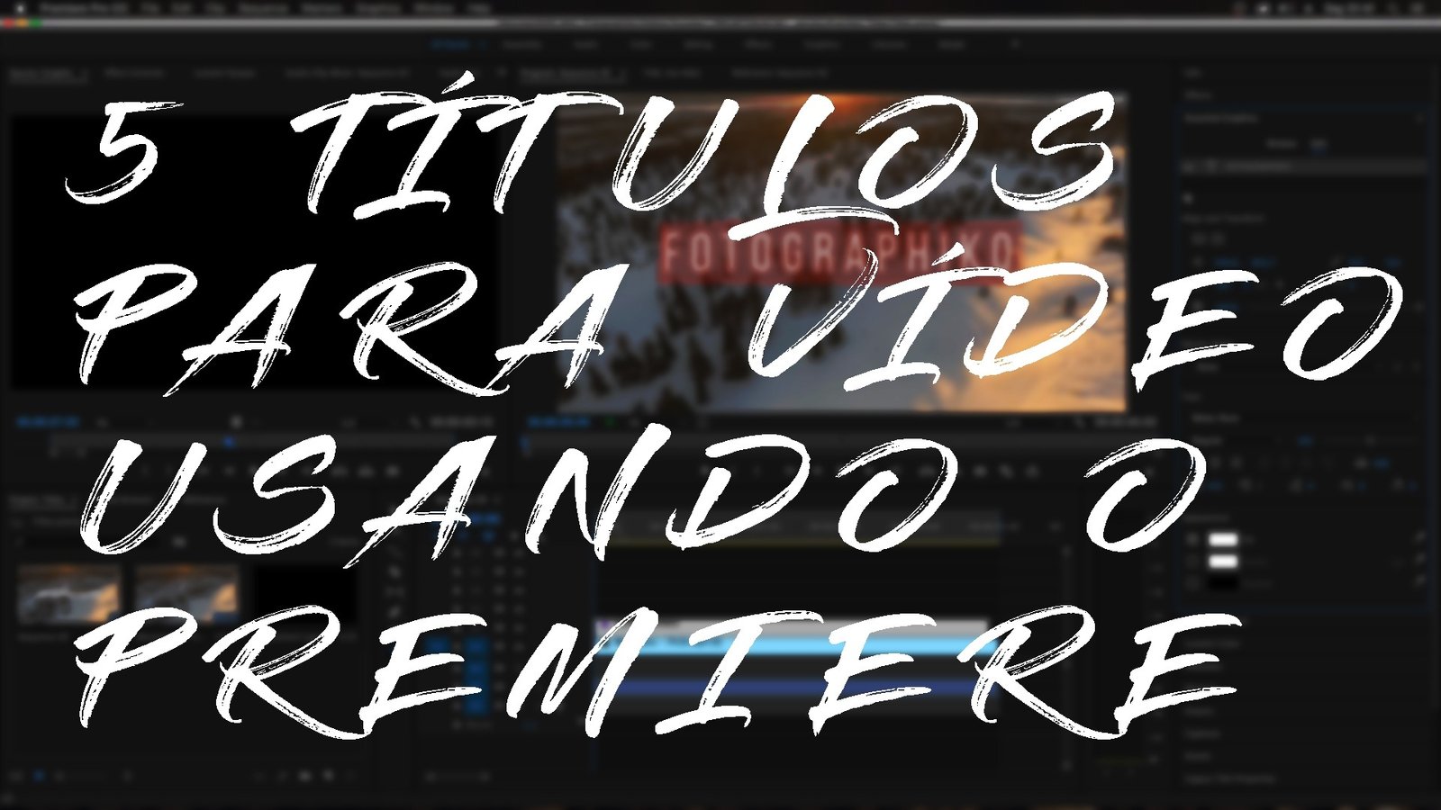 Como Criar TITÚLOS Para Seus Videos No Premiere